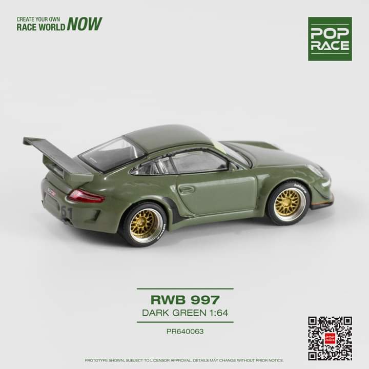 Pop Race 1/64 RWB 997 - Dark Green