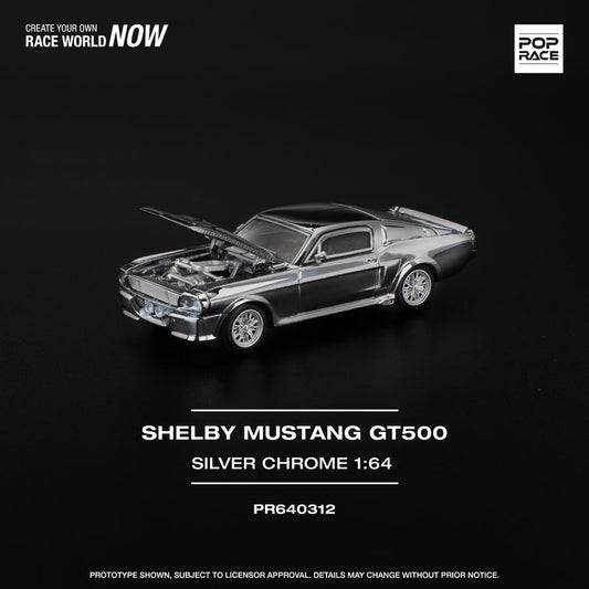 Pop Race 1/64 Shelby GT500 - Silver Chrome