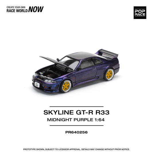 Pop Race 1/64 Nissan Skyline GT-R (R33) - Midnight Purple