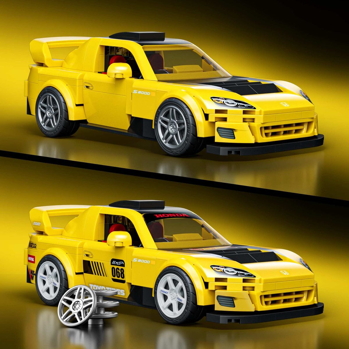 Hot Wheels Brick Shop Honda S2000 - Yellow
