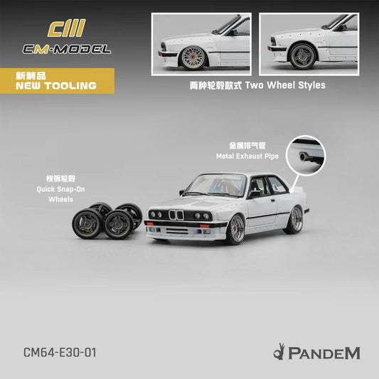 CM Model 1/64 Pandem BMW E30 - White