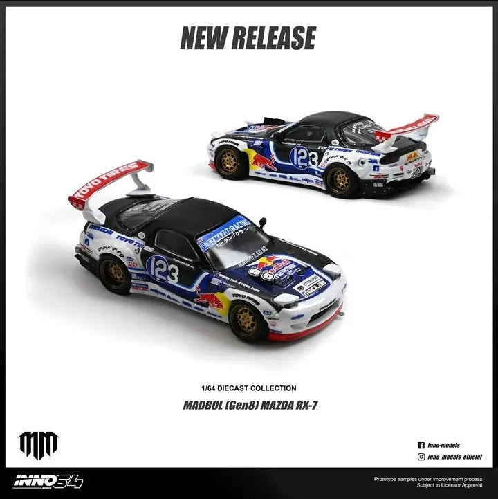 ⚠️ PRE ORDER ⚠️ Inno64 1/64 Mazda RX7 - MADBUL