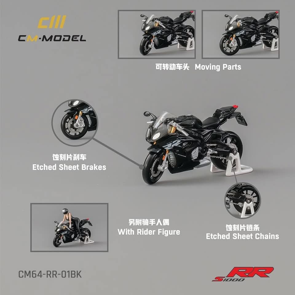 CM Model 1/64 BMW S1000 RR - Black