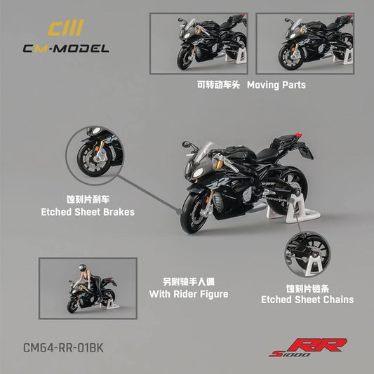 CM Model 1/64 BMW S1000 RR - Black