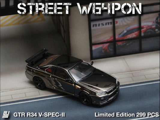 Street Warrior 1/64 Nissan Skyline GTR (R34) - Chrome Black Edition