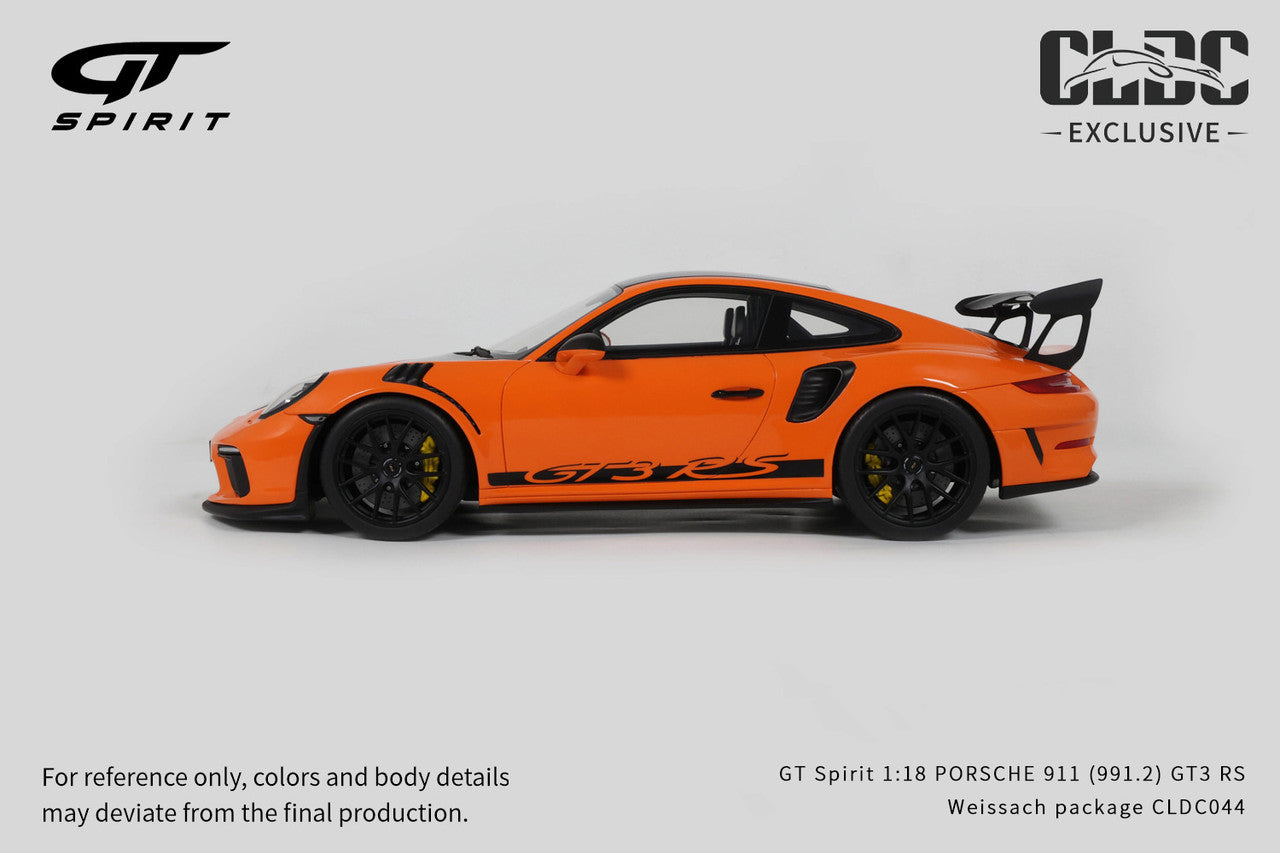 GT Spirit 1/18 Porsche 911 (991.2) GT3 RS Weissach Package - Orange/Black CLDC EXCLUSIVE RELEASE