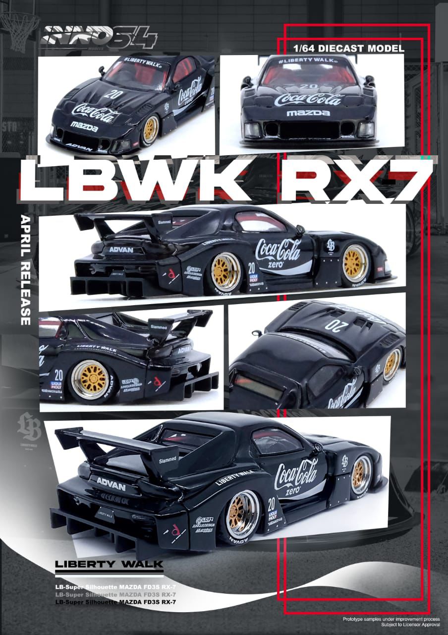 Inno64 1/64 LB Super Silhouette Mazda RX7 (FD3S) - Black