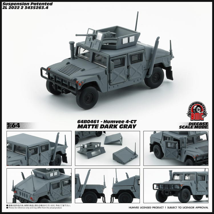 BM Creations 1/64 Humvee 4-CT - Matte Dark Grey