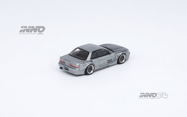 Inno64 1/64 Pandem Nissan Silvia S13 Pandem Rocket Bunny V.2 - Silver/Carbon Hood
