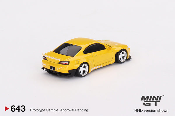 Mini GT 1/64 Pandem Nissan Silvia S15 Rocket Bunny (#643) - Yellow