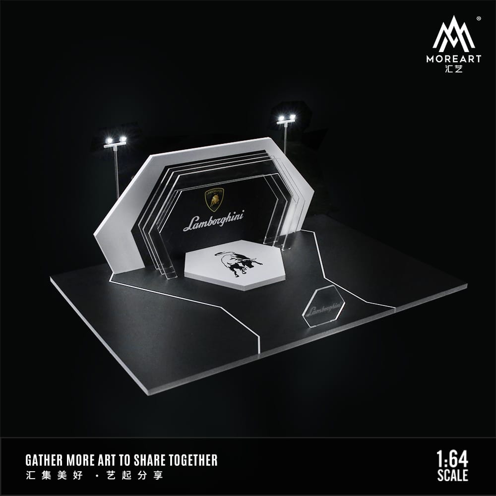 Moreart 1/64 Lamborghini Auto Show Booth Diorama (WORKING LED LIGHTS)