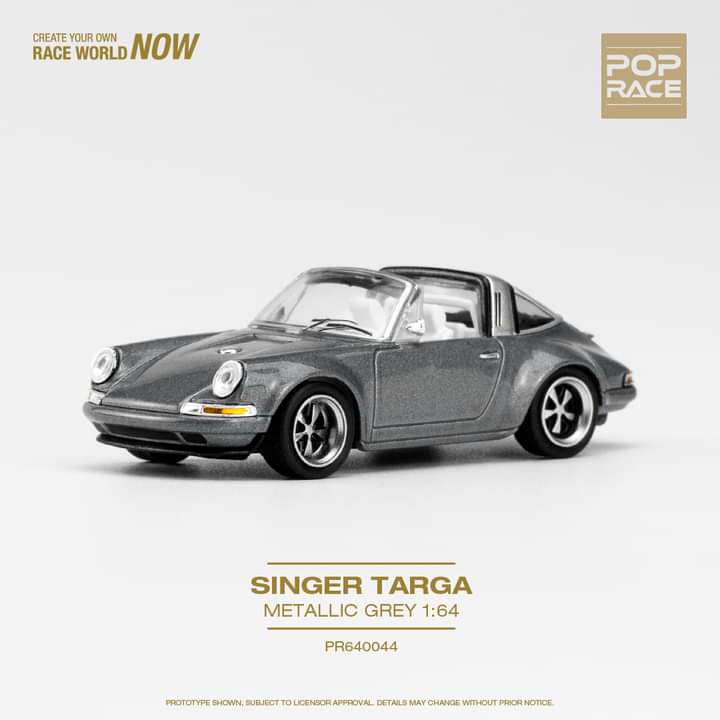 Pop Race 1/64 Singer Targa - Metallic Grey