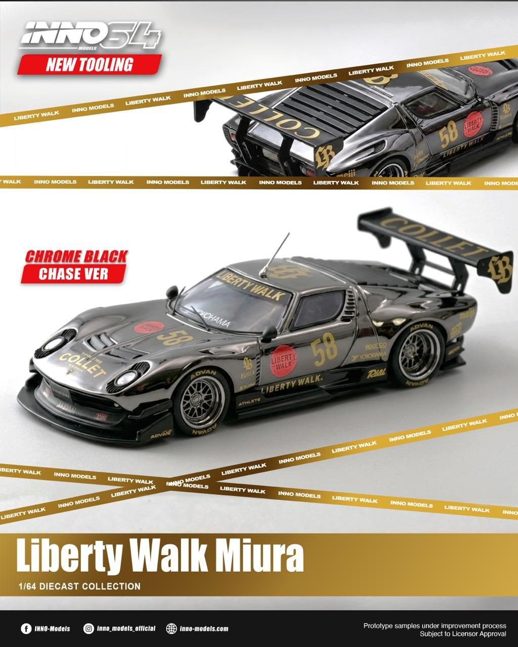⚠️ PRE ORDER ⚠️ Inno64 1/64 LBWK Lamborghini Miura - White