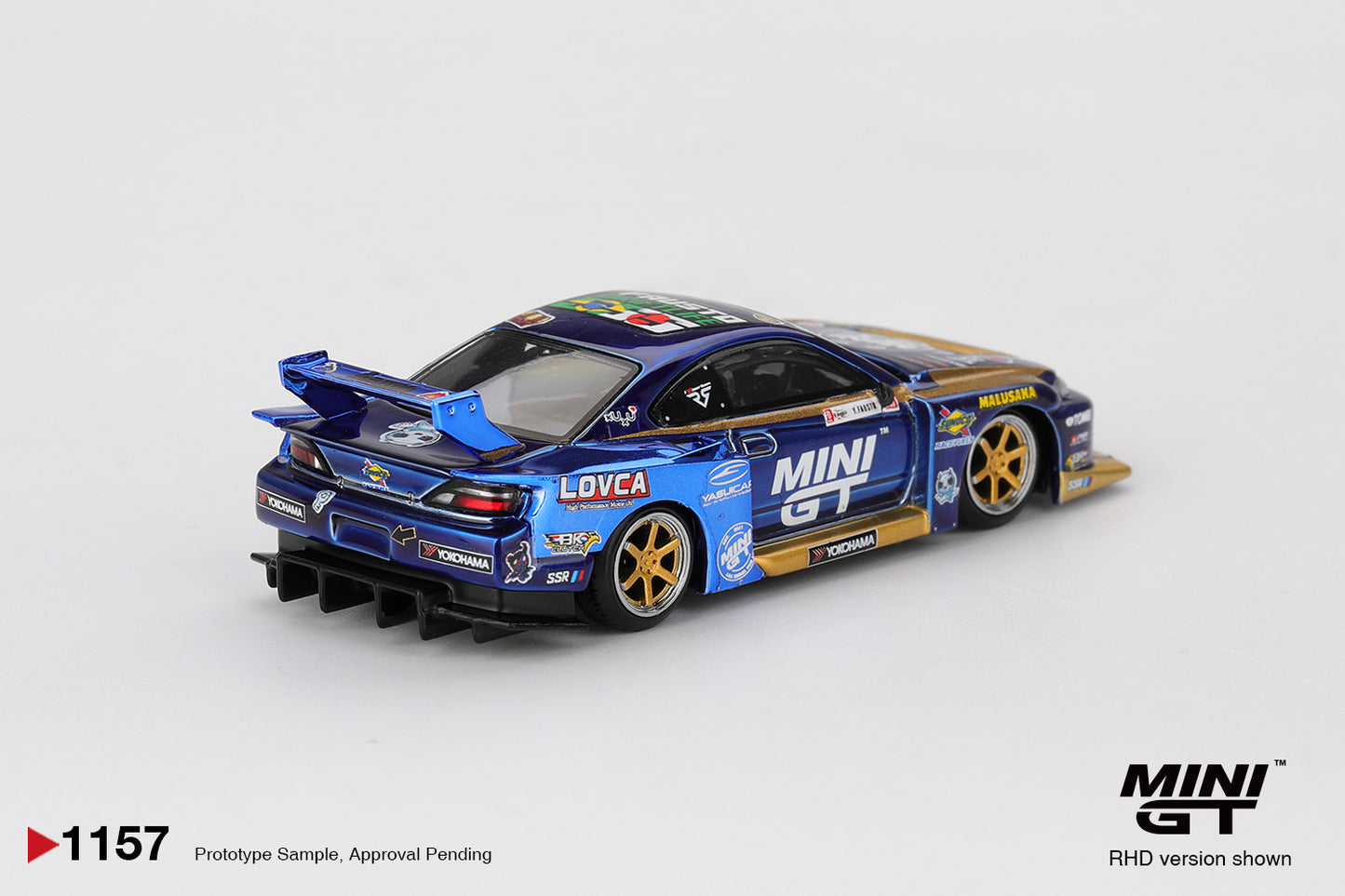 Mini GT 1/64 Nissan Silvia (S15) LB-Super Silhouette (#1157) Team MINI GT Liberty Walk 2025 Formula Drift