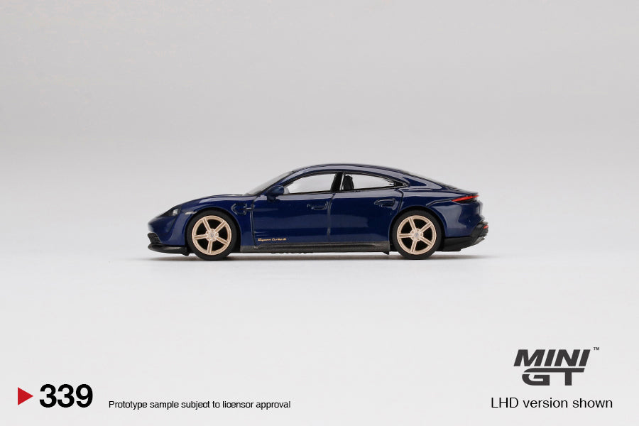 Mini GT 1/64 Porsche Taycan Turbo S (#339) - Gentian Blue Metallic
