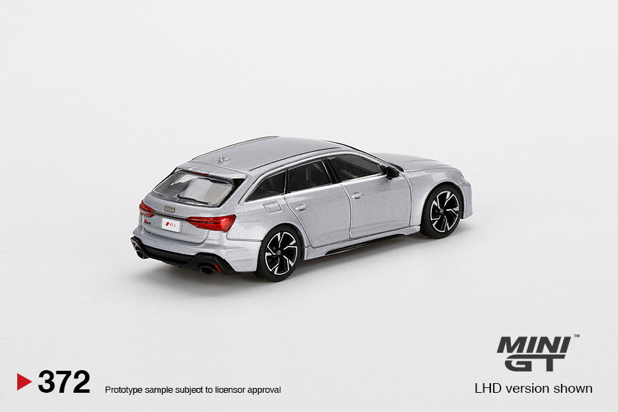Mini GT 1/64 Audi RS6 Avant Carbon Black Edition (#372) - Silver