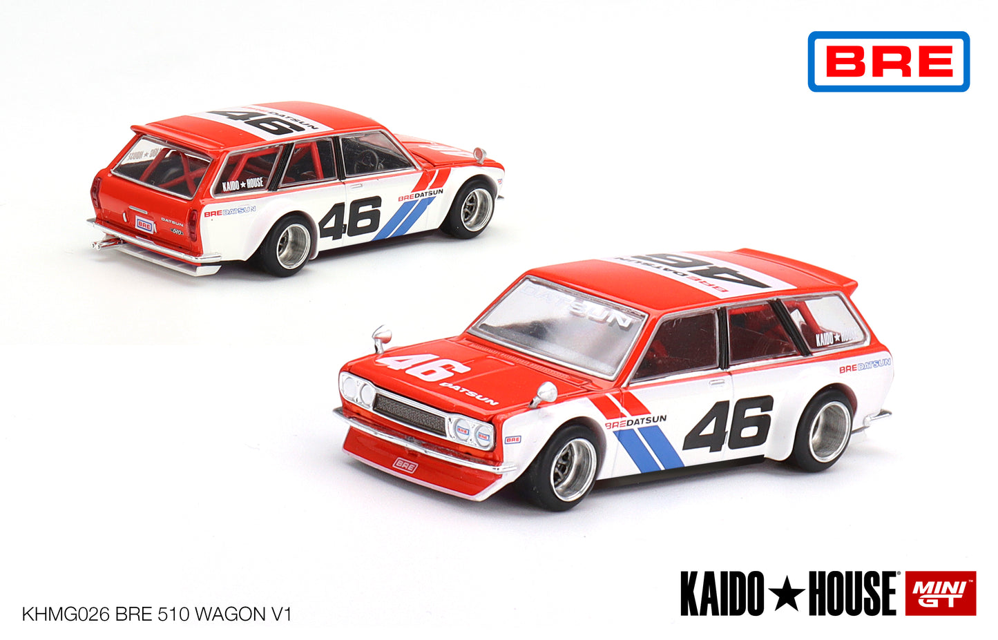 Mini GT x Kaido House 1/64 Datsun 510 Wagon - BRE Racing V.1