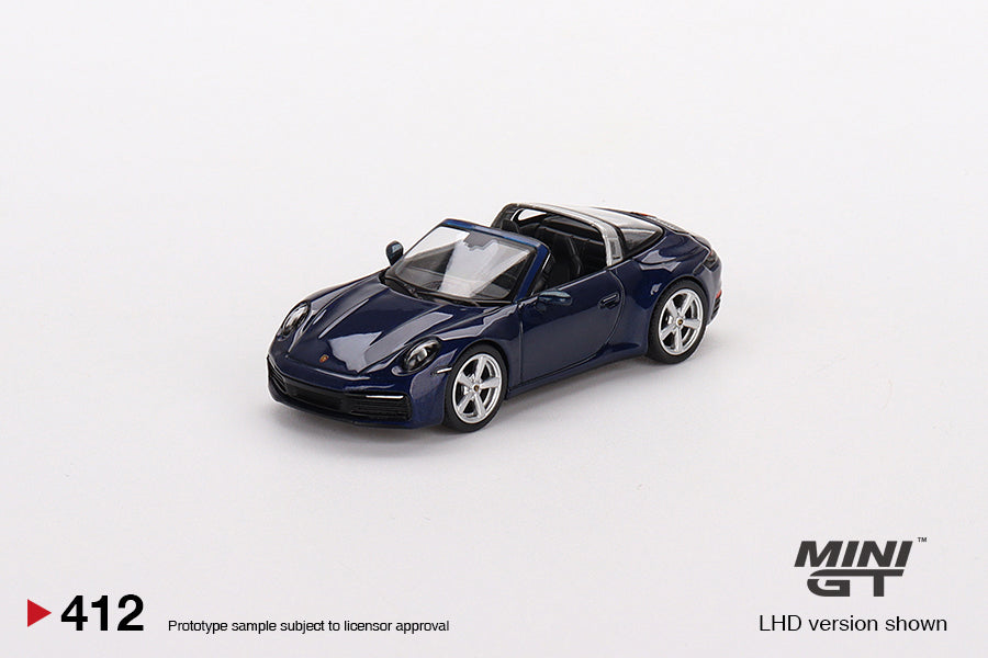 Mini GT 1/64 Porsche 911 (992) Targa (#412) - Gentian Blue Metallic