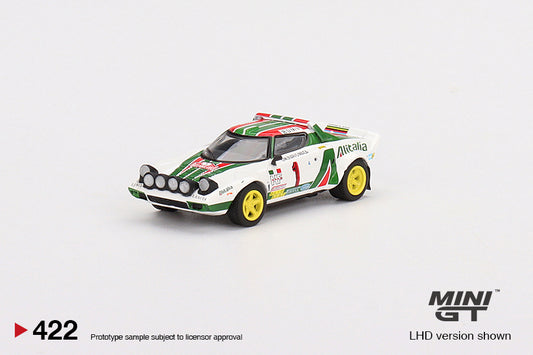 Mini GT 1/64 Lancia Stratos HF (#422) - 1977 Rally Monte Carlo Winner