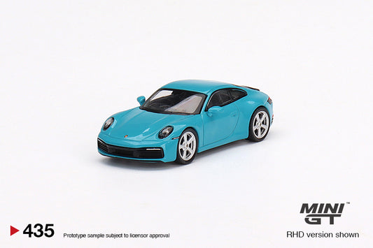 Mini GT 1/64 Porsche 911 (992) Carrera S (#435) - Miami Blue