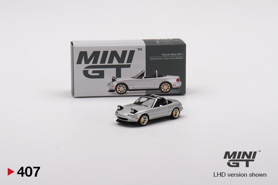 Mini GT 1/64 Mazda MX5 Miata (#407) - Tuned Version Silver Stone Metallic