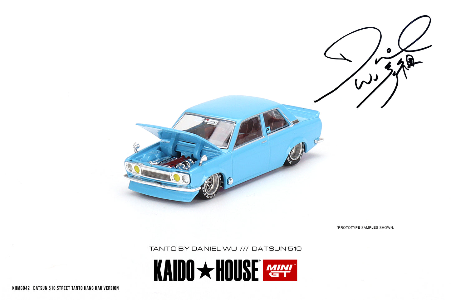 Mini GT x Kaido House 1/64 Datsun 510 Street Tanto V2 By Daniel Wu - Baby Blue