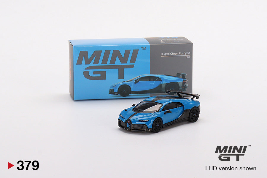 Mini GT 1/64 Bugatti Chiron Pur Sport (#379) - Blue