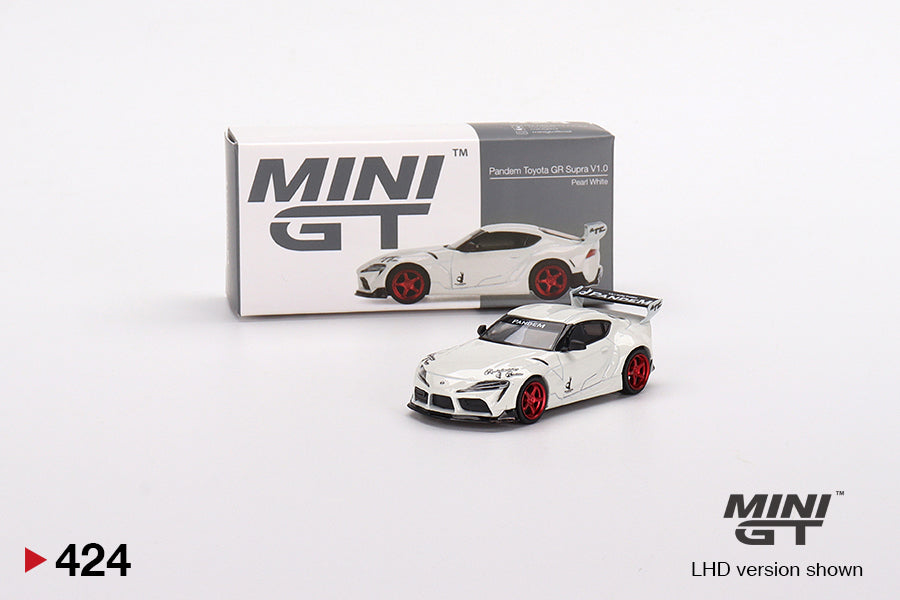 Mini GT 1/64 Pandem Toyota GR Supra V1.0 (#424) - Pearl White Metallic