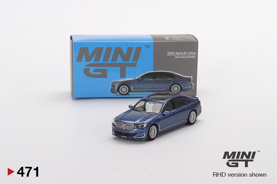 Mini GT 1/64 BMW Alpina B7 xDrive (#471) - Alpina Blue Metallic