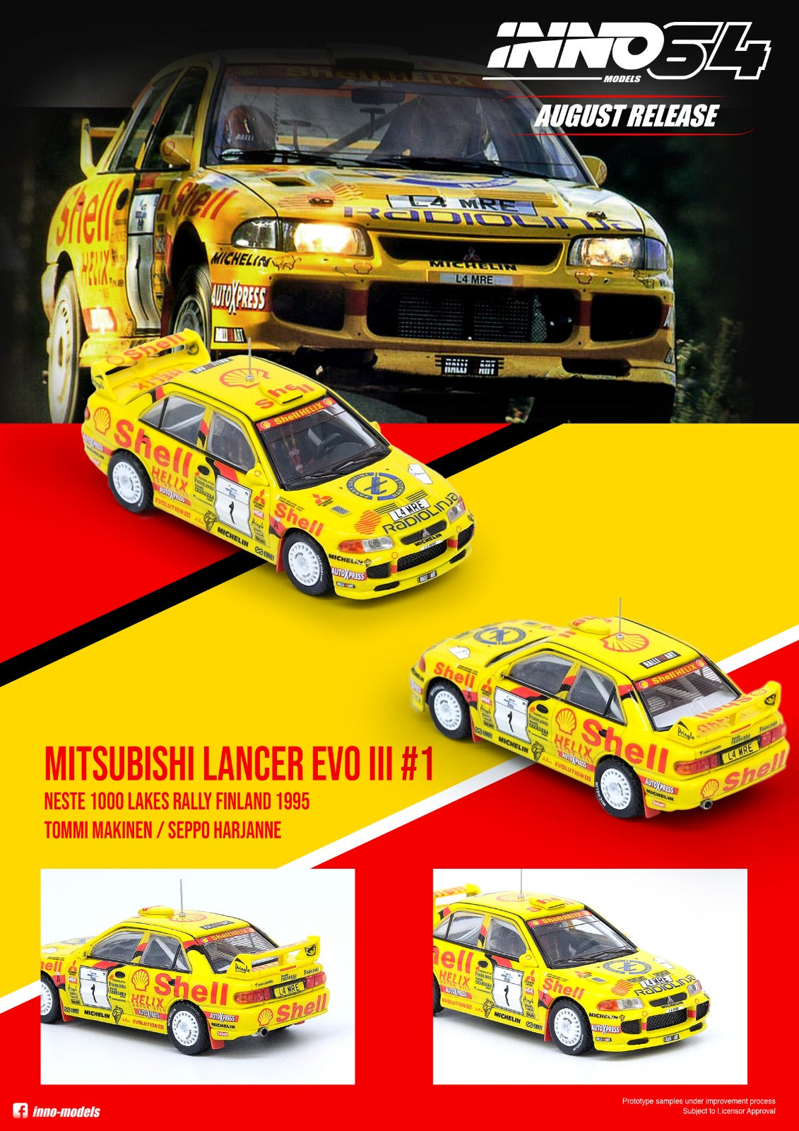 Inno64 Mitsubishi Lancer Evolution III Shell - #1 Rally Finland 1995