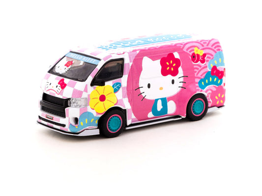 Tarmac Works 1/64 Toyota Hiace Widebody - Hello Kitty Capsule (Summer Festival Special Edition)